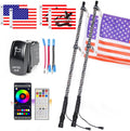 UNI-SHINE 2PCS 3FT LED Whip Lights with Spring Base Spiral RGB Chasing Lights with APP & Remote Control, Music Antenna Whip Light for Can-Am UTV ATV RZR Can-Am SXS Polaris Offroad Truck