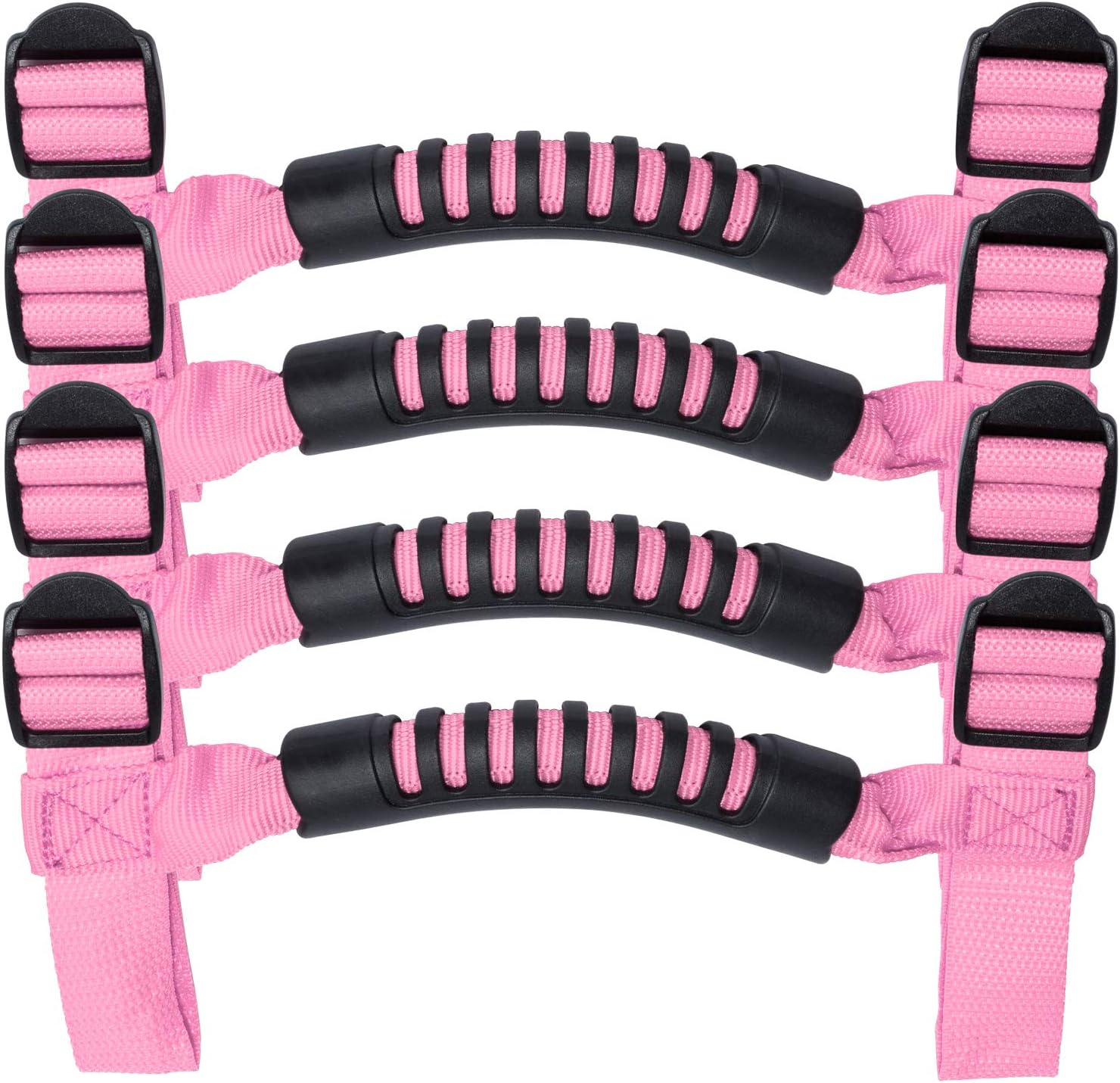 Danti 4 x Roll Bar Grab Handles Grip Handle for Jeep Wrangler YJ TJ JK JKU JL JLU Sports Sahara Freedom Rubicon X & Unlimited 1955-2024 2025(Pink)