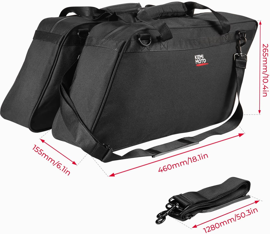 KEMIMOTO Saddlebag Liners 1 Pair Motorcycle Saddle Liner Bag 32L Hard Saddle Insert Travel Storage Bag Compatible with Touring Street Glide Road Glide Road King 1993-2023 1700 Royal Star