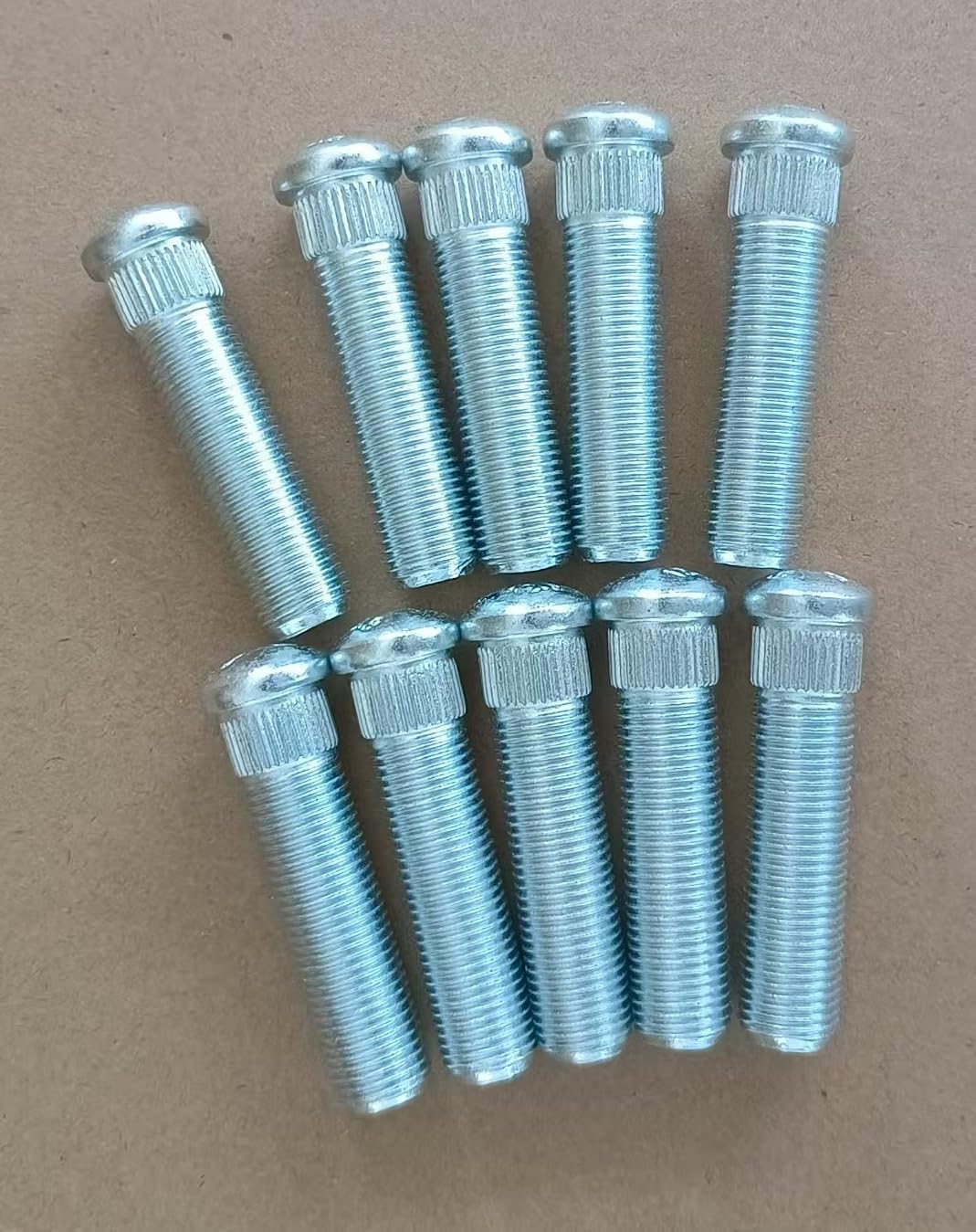 10 PCS 1/2" Extended Longer Than Stock Serrated Wheel Stud Bolts Thread 1/2-20 - .535 in. Knurl, 2 in. Length Replacement for Chevrolet Buick Cadillac GMC Pontiac Oldsmobile