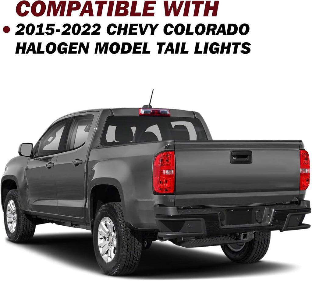 JSBOYA Halogen Tail Light Fits for 2015-2022 Chevy Colorado Outer Rear Taillight Assembly OE Direct Replacement with Bulbs Brake Tail Lamp LH (Left Driver Side) 84169777 GM2800270