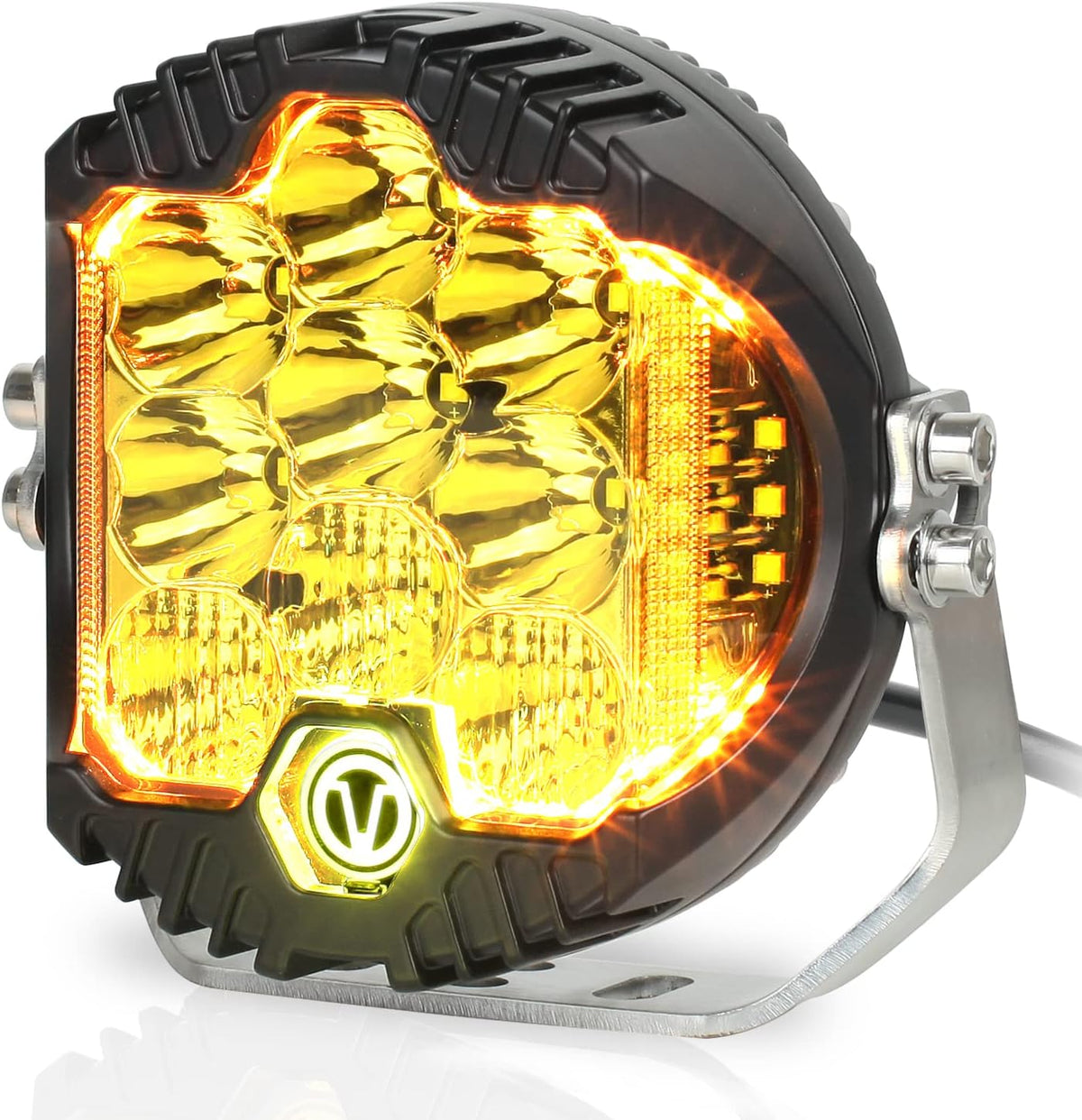7 inch 90w amber yellow led offroad light, main product view
