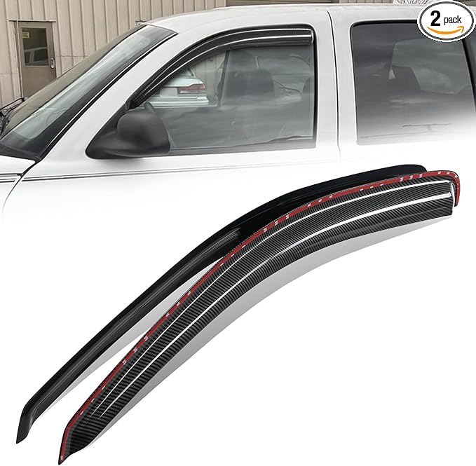 Auto Dynasty 2Pcs Carbon Fiber Pattern Window Visors Compatible by AutoDynasty