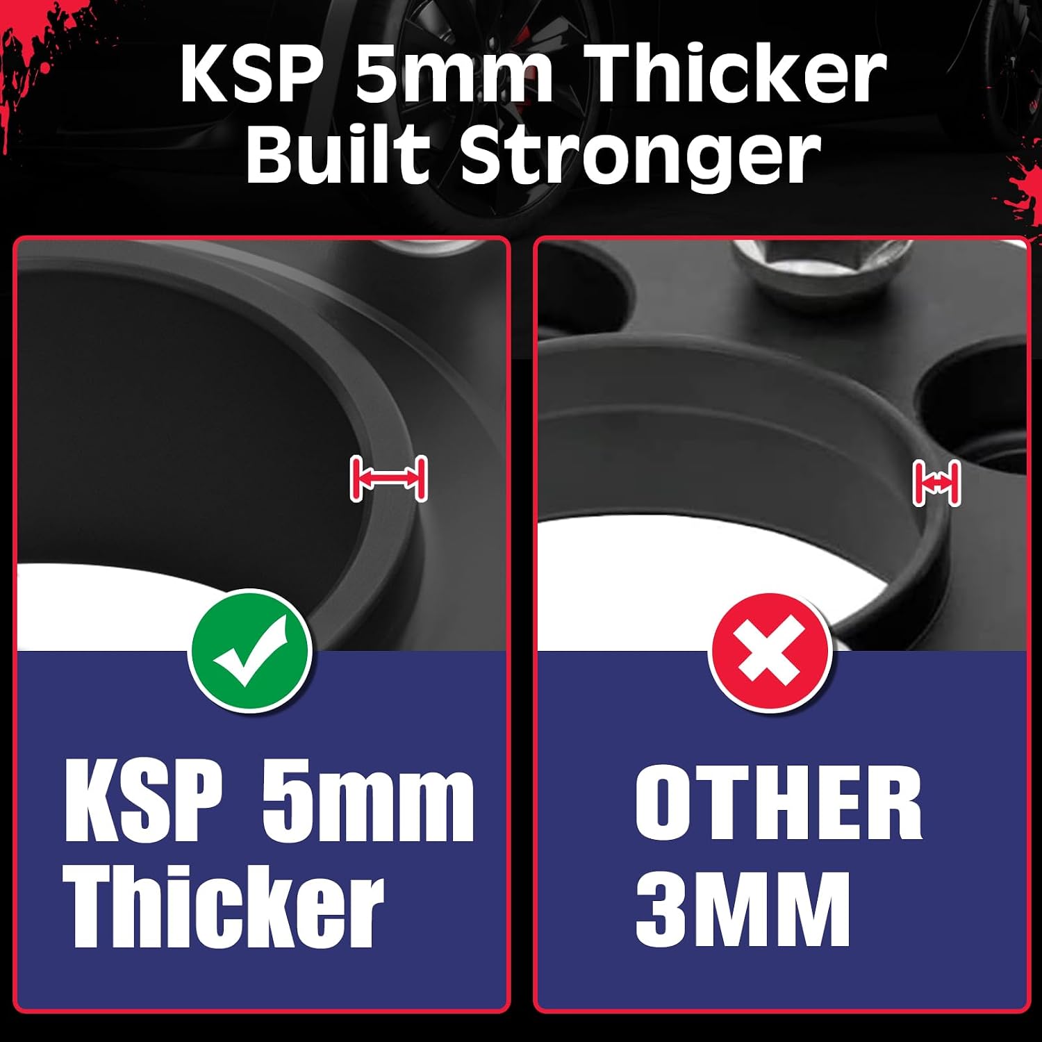 KSP 5x5 Wheel Spacers for Grand Cherokee 2011-2025, 1.5inch 5x127mm Hubcentric Spacer fit Wrangler JL/JLU 2018-2025, 38mm Thick Spacer with 71.5mm Hub bore M14x1.5 Stud Work On Gladiator