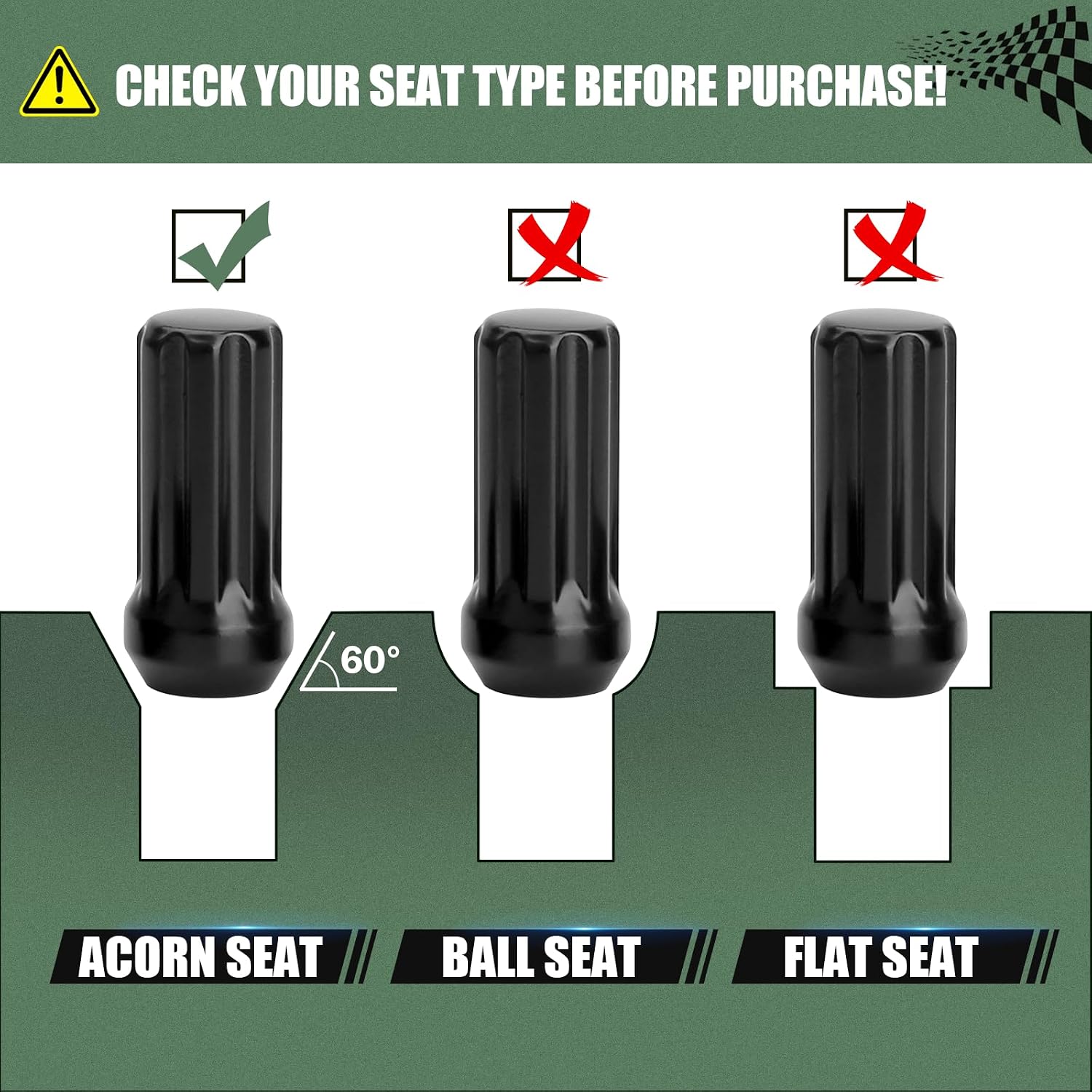 32pcs M14x1.5 Lug Nuts Spline Black, 14x1.5 Aftermarket Wheel Lug Nuts for F150 F250 F350 Silverado Sierra Ram 2500 3500 with 1 Socket Keys Long Extended