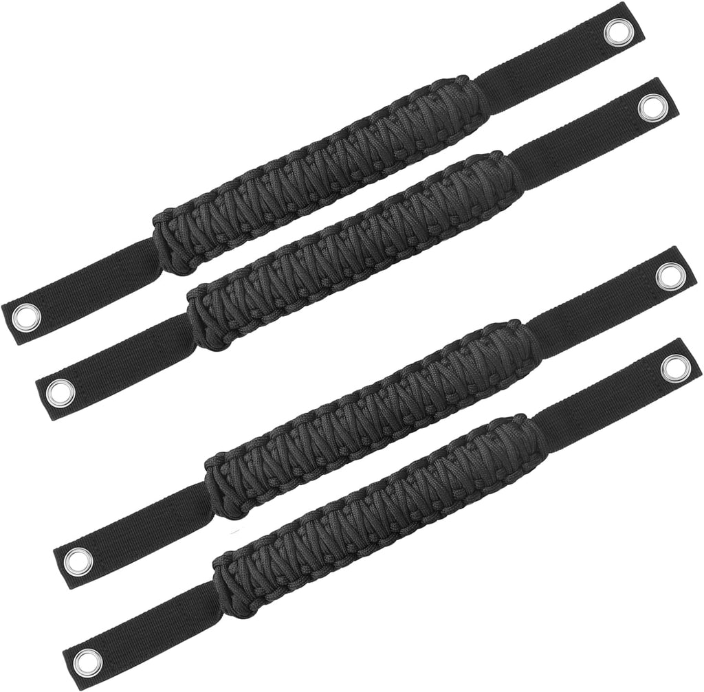 Grab Handles for Ford Bronco 2021-2024 2/4 Door, Roll Bar Paracord Grip Handles, for Ford Bronco Interior Accessories(Black 4PCS)