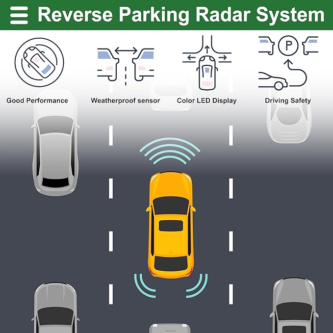 Motoforti Universal Car Auto Vehicle Reverse Backup Radar System Reverse - Image 2