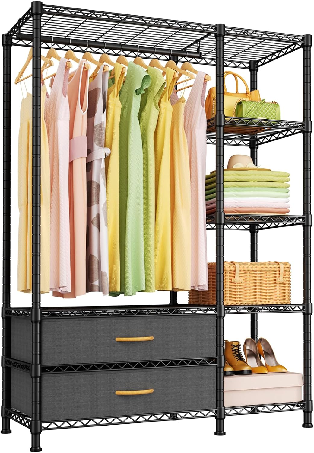 ulif f3 heavy duty clothes rack（with fabric drawers）freestanding, main product view