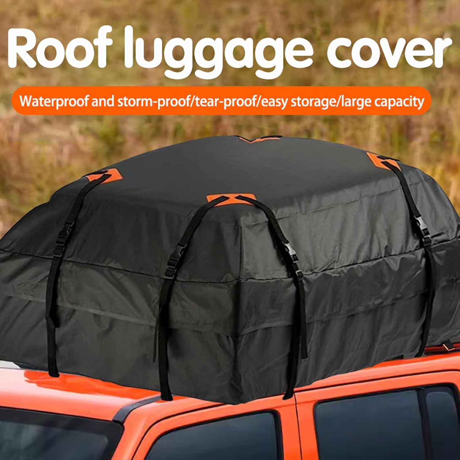 Roof Cargo Bag Heavy Duty Oxford Fabric Rooftop Cargo Carrier with Anti-Slip Mat Weatherproof 15 Cubic Feet Car Top Luggage Storage for SUVs Trucks Sedans