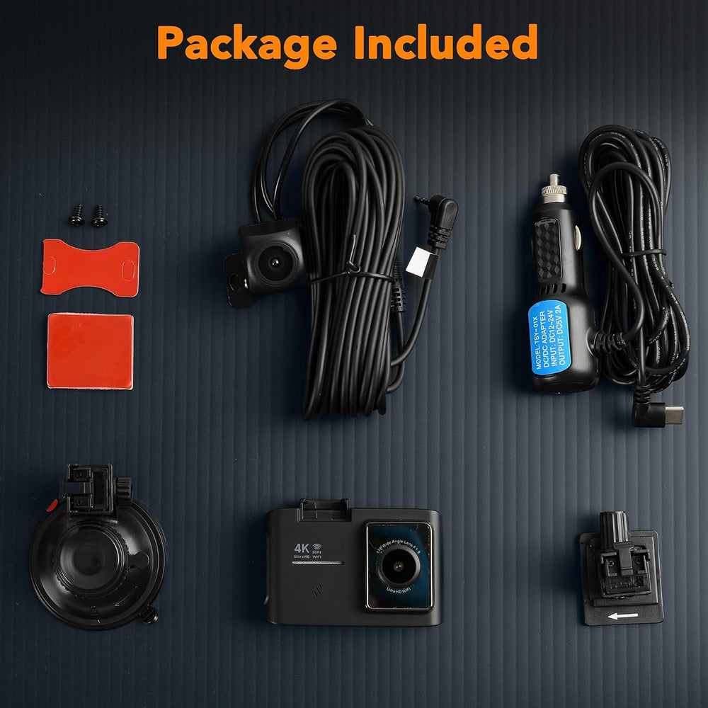 4K Dash Cam Front and Rear, STARVIS 2 Night Vision, Free 64GB Card, 5GHz WiFi...