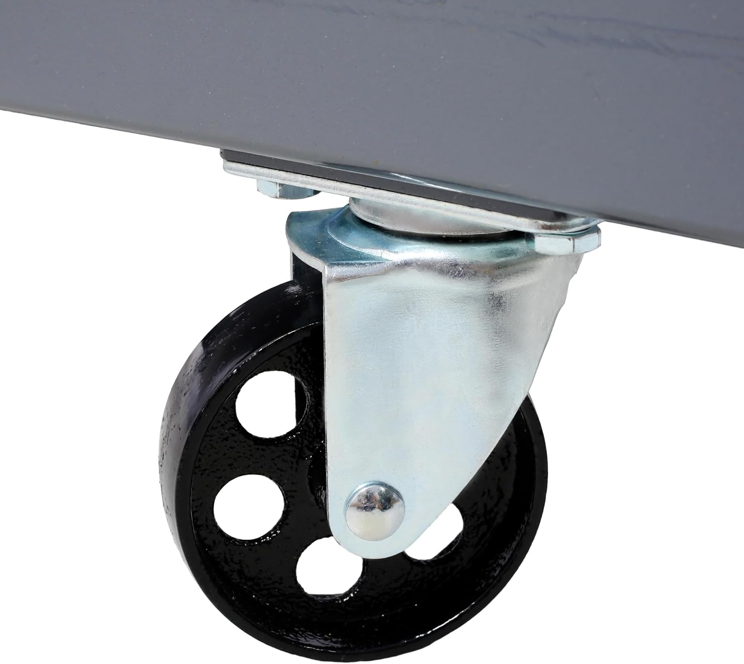 1500 lb Dual Wheel Dolly with Built-in Jack, Adjustable Height for Large Trucks, 3 Swivel Casters, 5ft Chain for Secure Transport