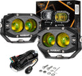 auxbeam 4 inch amber fog lights, 60w square, main product view