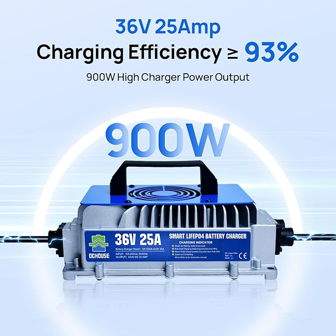 DC HOUSE 36V 25A Lithium Battery Charger, 900W Fast Charger, Charging - Image 2