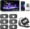YiLaie RGB LED Rock Lights Kit, 6 Pods Underglow Multicolor Neon Light