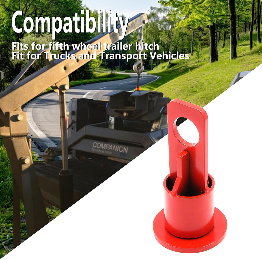 500lb Capacity 5th Wheel Lifting Bracket & 5th Wheel Hitch - Durable Steel Hitch Bracket Replacement for Trucks, Vehicles, and Trailers - Red (Compatible with Part #6100)
