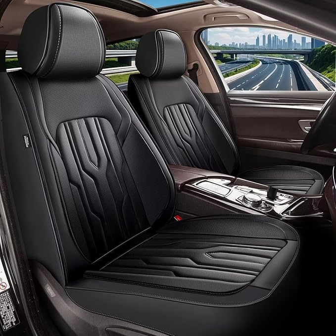 YORKNEIC Fit for Hyundai Kona Seat Covers 2018-2025: Leather Waterproof Car by YORKNEIC