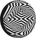 3D Optical Illusion Blurs Lines Print Universal Spare Tire Cover for Jeep | Wheel Protector Fits Rv, Trailer, Jeep, Shield Tires From Sun, Dirt And Rain For Outdoor Storage