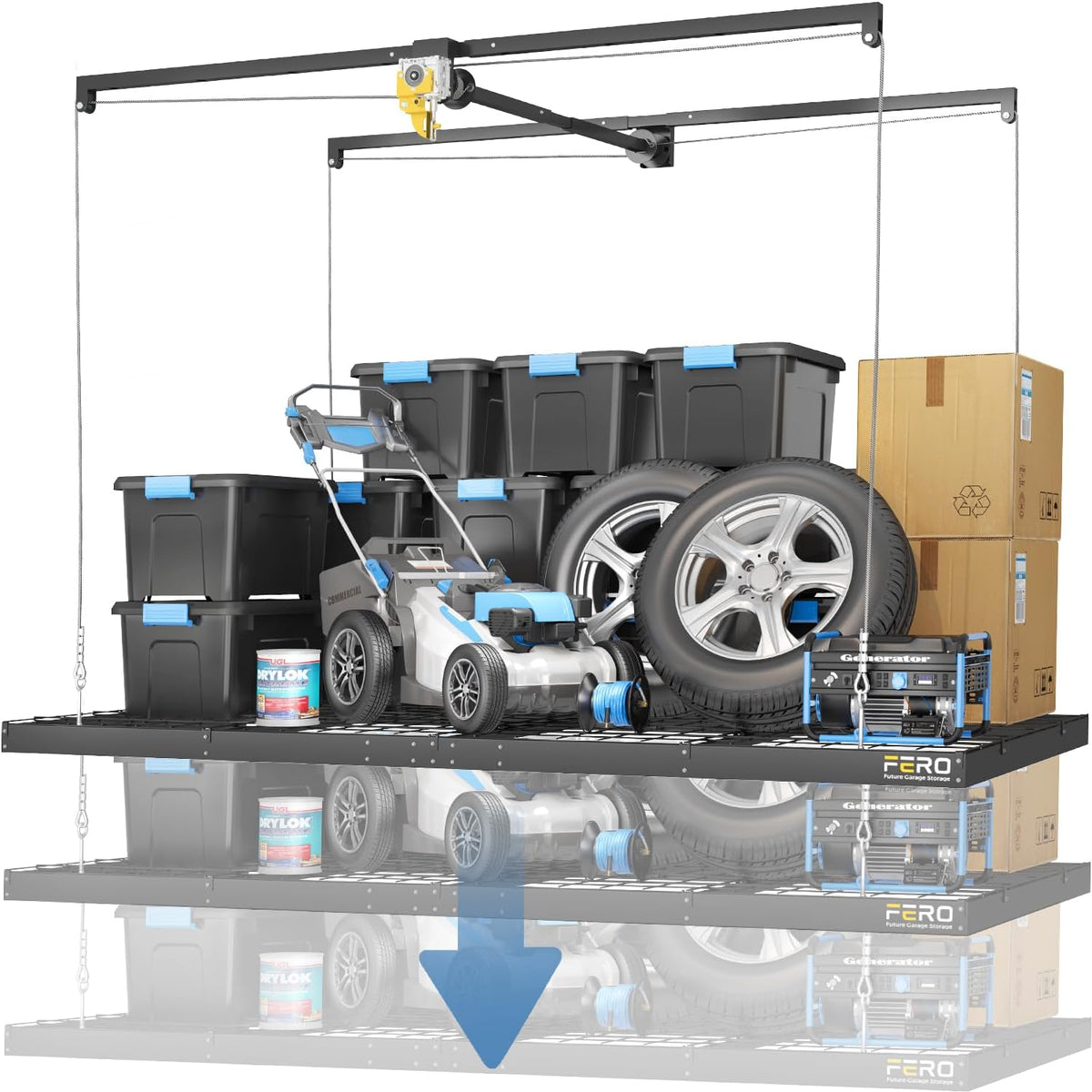 overhead garage storage rack – 4x8 ft garage, main product view