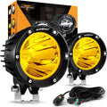 auxbeam c4 series 4-inch amber round fog lights, main product view
