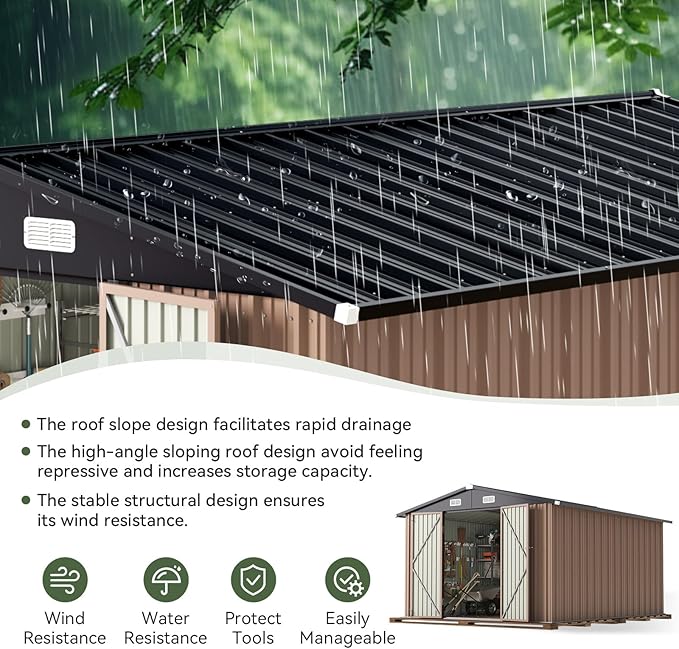 Aoxun 10 x 12FT Outdoor Storage Shed - Image 7