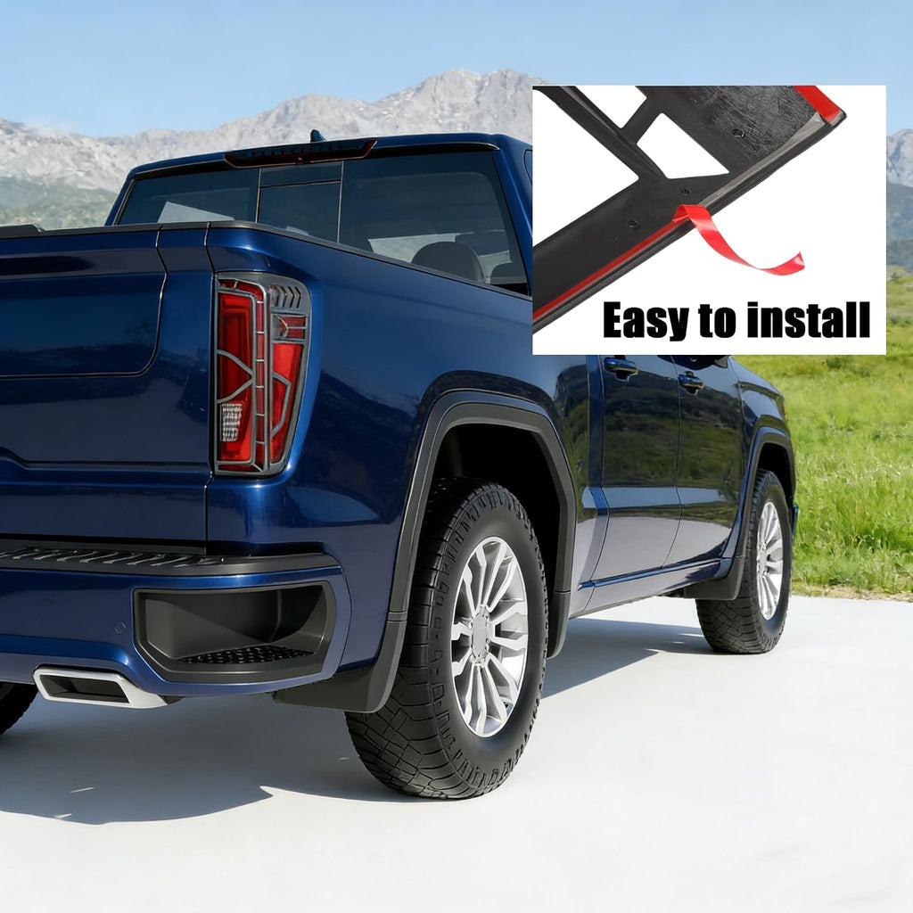 Narpes-Tail Light Rear Lamp Protective Guards Decoration Fit for GMC Sierra 1500 2500HD 3500HD 2019-2025 2026 Taillight Shell Frame Shield Denali SLT AT4 Exterior Accessories