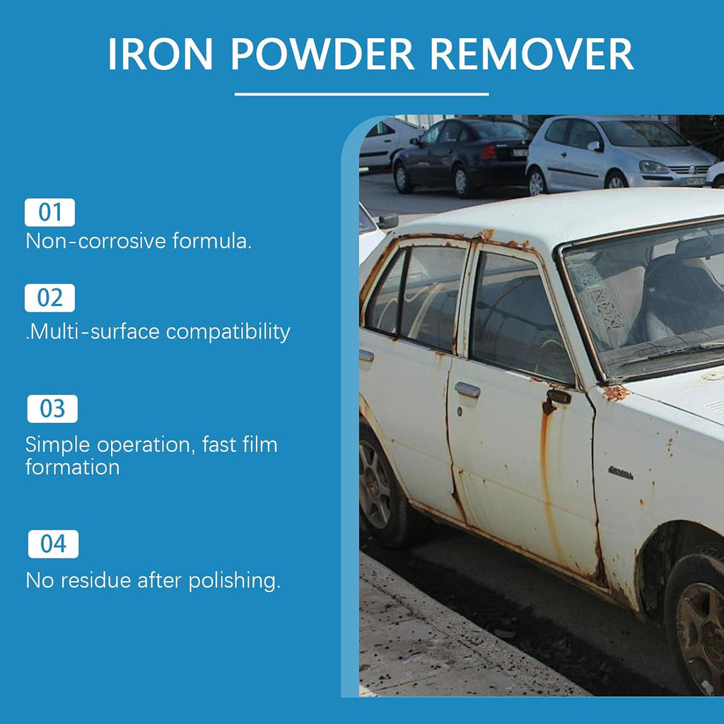 Automotive Rust Remover Spray, 2026 New Iron Powder Remover, Fast-Acting Iron Powder Remover Spray for Wheels, Rims, Metal, Safe on Most Automotive Finishes, Cars, Motorcycles (2Sets)