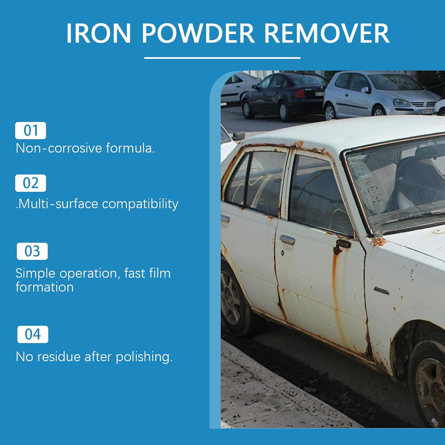 Automotive Rust Remover Spray, 2026 New Iron Powder Remover, Fast-Acting Iron Powder Remover Spray for Wheels, Rims, Metal, Safe on Most Automotive Finishes, Cars, Motorcycles (2Sets)