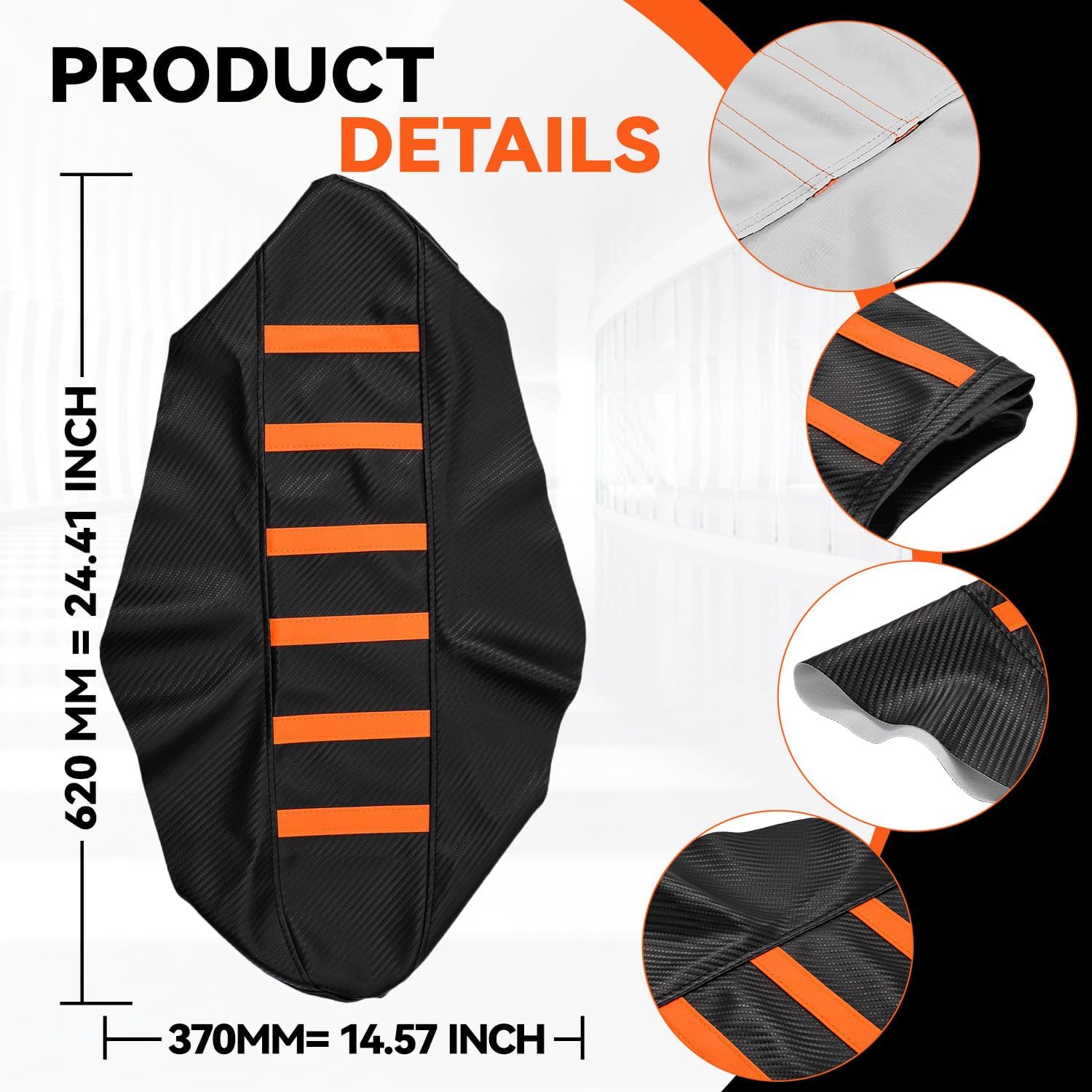 CHANGCHENG Electric Dirt Bike Seat Cover for Tutti Soleil 01,Waterproof Non-Slip Seat Cushion Cover for E Bike Tuttio Soleil01-Orange Stripe