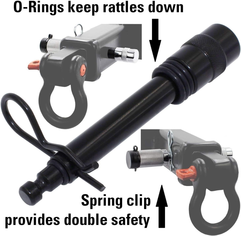 TowWorks 79631 Keyed Unique 5/8" Trailer Hitch Lock with Extra Long 3-1/4" Span, Double Safety Tow Hitch Receiver Locking Pin for Class III IV Hitches with 2" and 2.5" Receivers