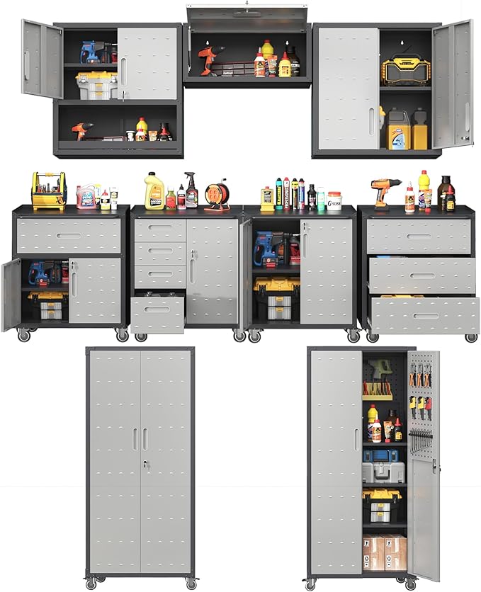 Metal Tool Cabinet, Garage Storage Cabinet System, Wall Cabinet & Locking by VIYET