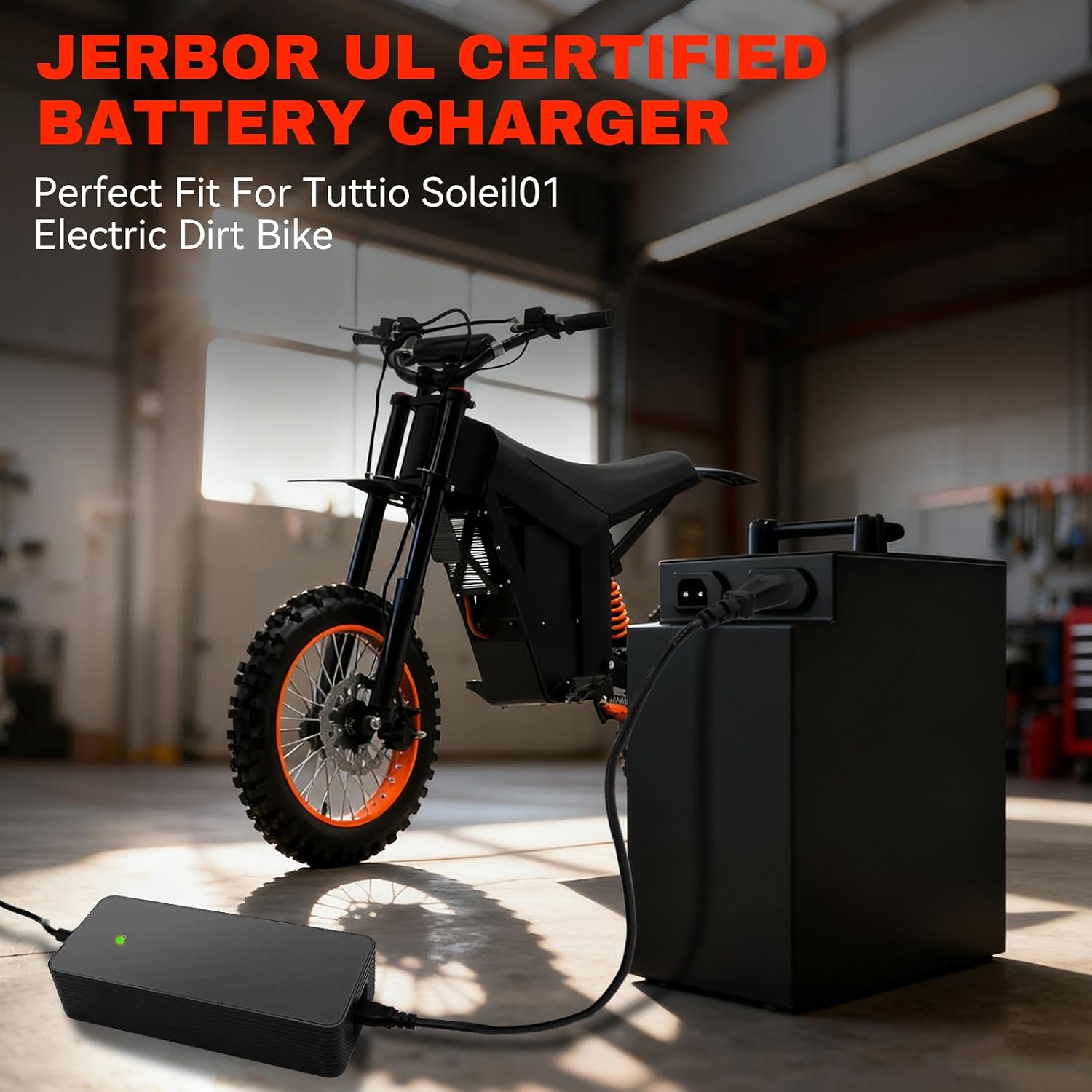 JERBOR 54.6V 2A Battery Chargers for Tuttio Soleil01 Drit Bike, 48V Charger Power Supply Adapter with UL Certification for Tutto Tutti Soleil01 Electric Bike