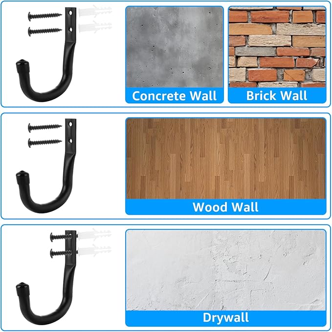 24 Pack Heavy Duty Garage Storage Utility Hooks 3.35" Kayak Wall Hangers Ladder - Image 5