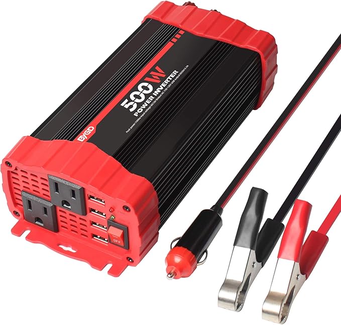 BYGD 500W Power Inverter, Car Charger Adpater DC 12V to AC 110V Car Power by BYGDOfficialStore