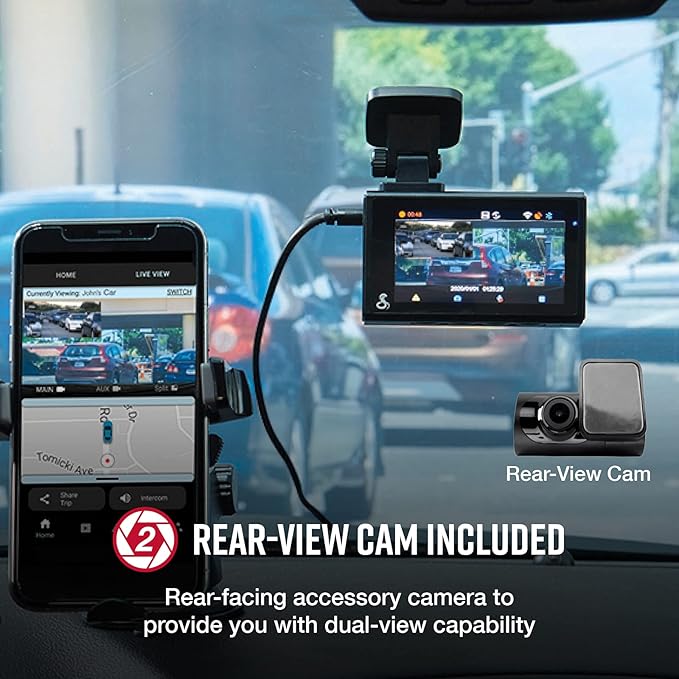 Cobra SC 200D Smart Dash Cam + Rear Cam and 2.5A OBDII Port to Micro-USB - Image 4