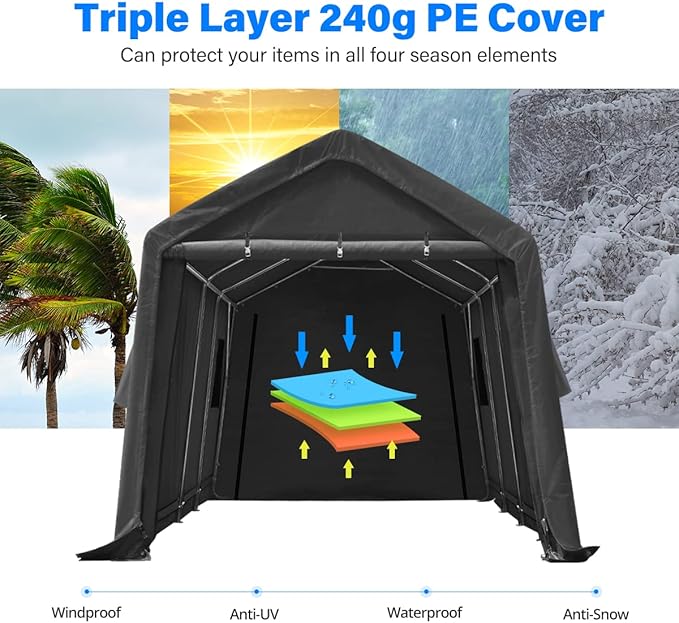ADVANCE OUTDOOR 10X20 ft Carport Heavy Duty Outdoor Patio Portable Canopy - Image 4
