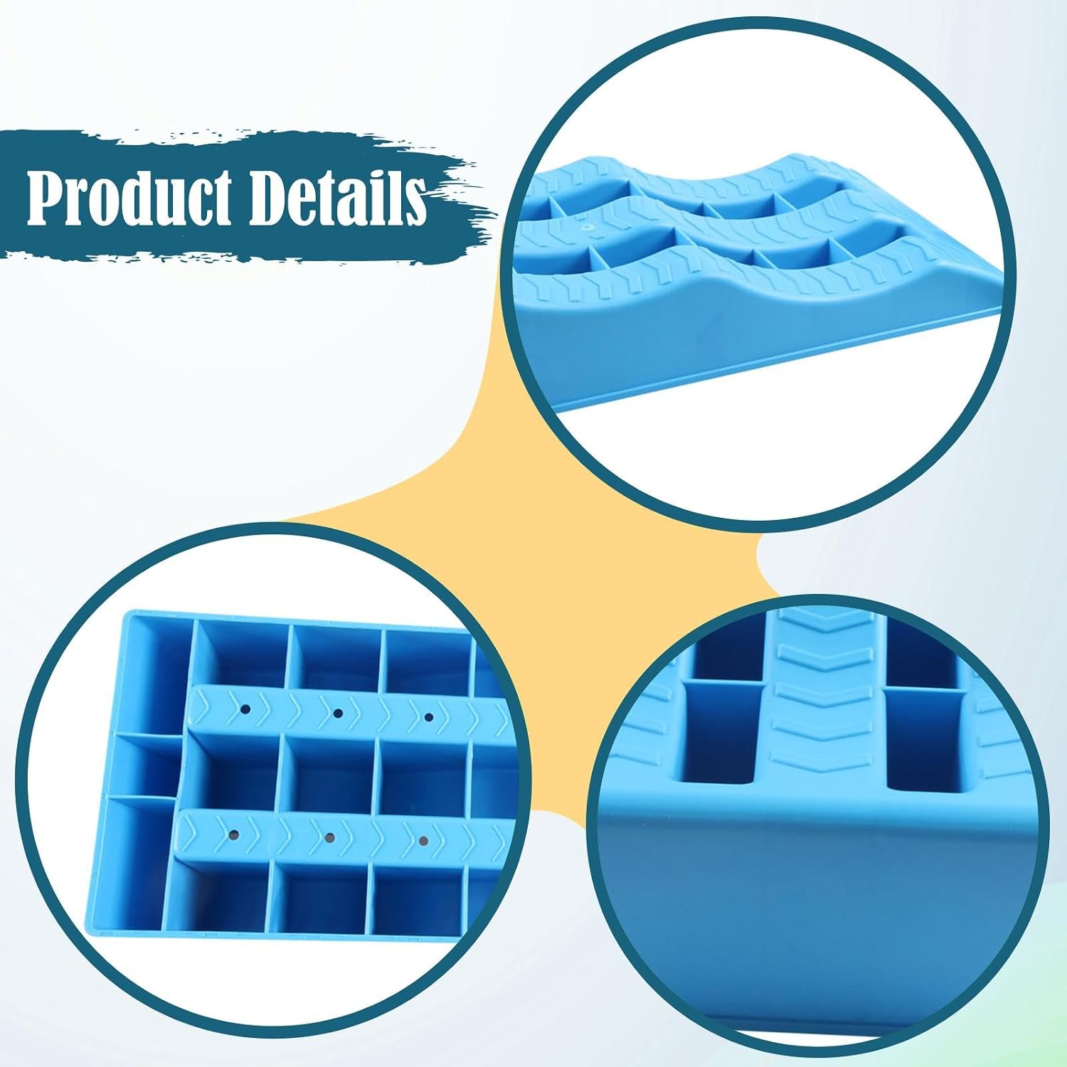 2 Pieces Car Wheel Chocks Automotive Leveling Ramps Stabilizer Blocks Trailer Leveler RV Truck Universal Strong PP Enhanced Friction