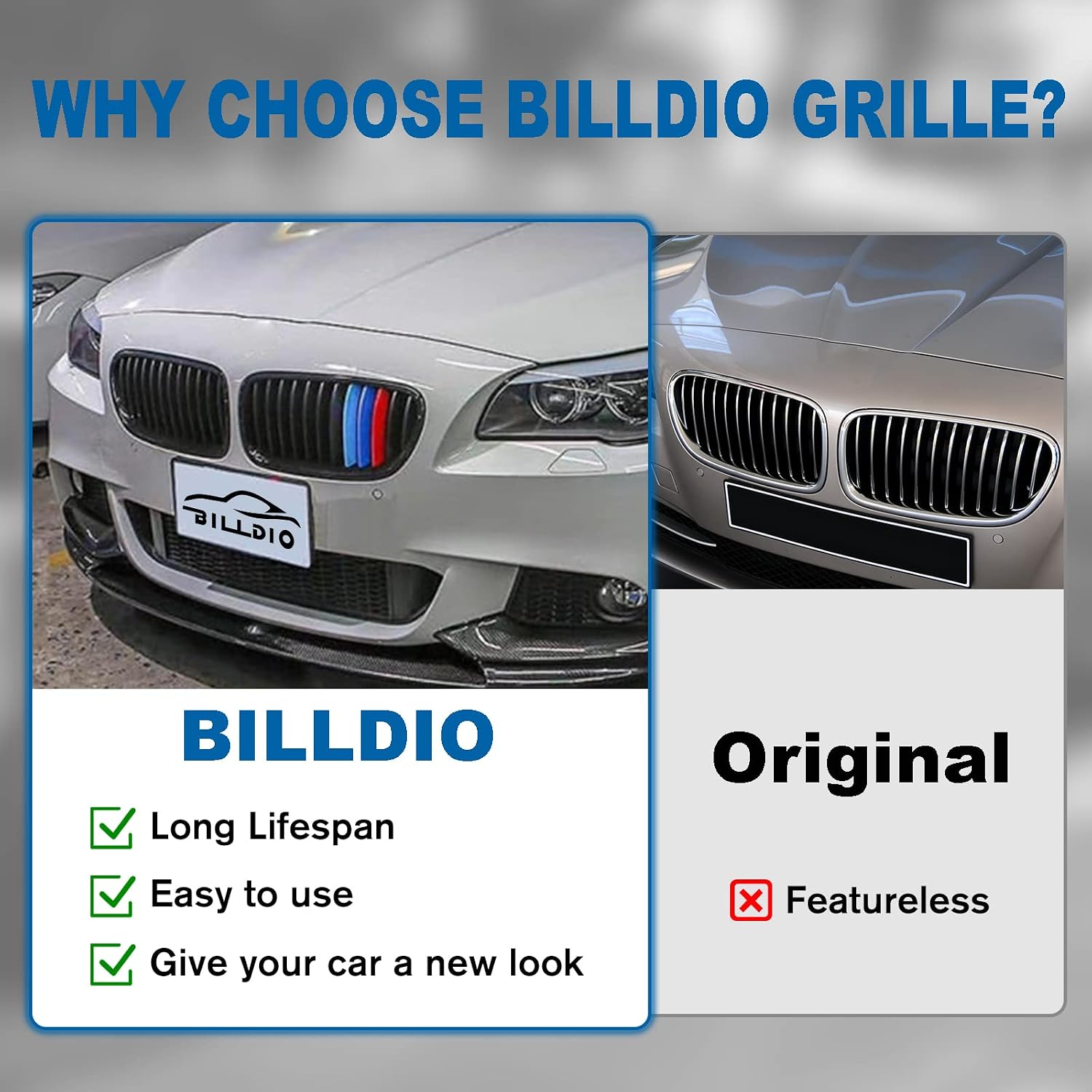 F10 Grille，Front Kidney Grill Color Grille Compatible 2010-2017 5 Series F10 F11 F18 Sedan 520i 528i 535d 535i 550i 520i,ABS Single Slat