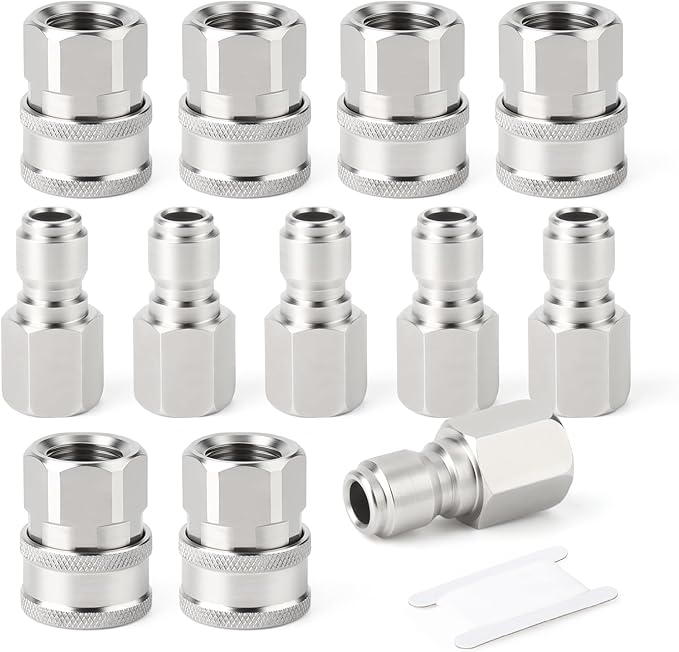 TAISHER 12PCS 304 Stainless Steel Pressure Washer Adapter Kit, Quick Connect by TAISHER