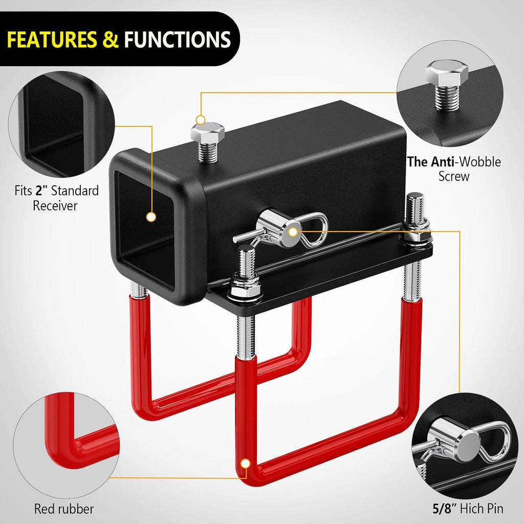 Nilight 2 Inch RV Bumper Hitch Receiver with Hitch Pin Fits 4-4.5" Beam, 200Lbs Tongue Weight Capacity Adapter, Travel Trailer Rear Bumper, Fit for Camper Bike Racks Cargo Carrier Car