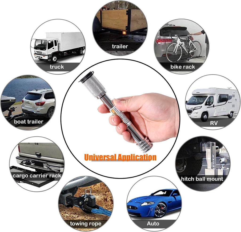 CZC AUTO Trailer Hitch Lock 5/8" Dia, Locking Hitch Pin 4" Super Extra Long Chrome Coated Hitch Pin with Keys for Class III IV to Hitch Bike Rack Tray Ball Tow Rope for Trailer Truck Car Boat