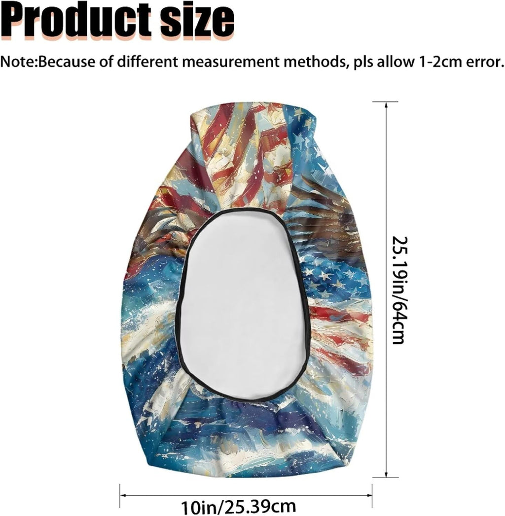 Forchrinse American Flag Eagle ATV Seat Cover Universal Four Wheeler Seat Cover Waterproof Motorcycle Cushion Covers Compatible with Polaris Sportsman Polaris Scrambler Honda Rancher