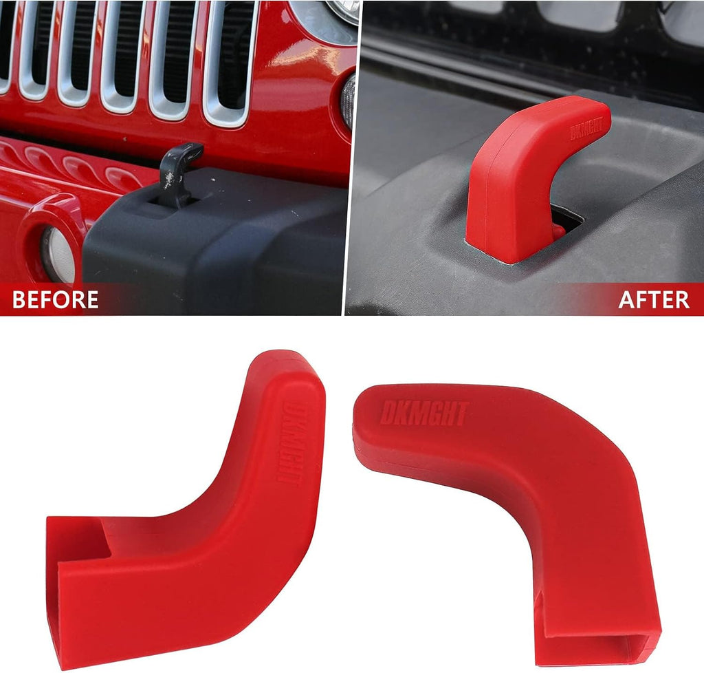 Upgrade Tow Hook Covers for Jeep Wrangler JK JL Gladiator TJ 07-22 | Factory Red Recovery Hook Protector Jeep Wrangler Accessories