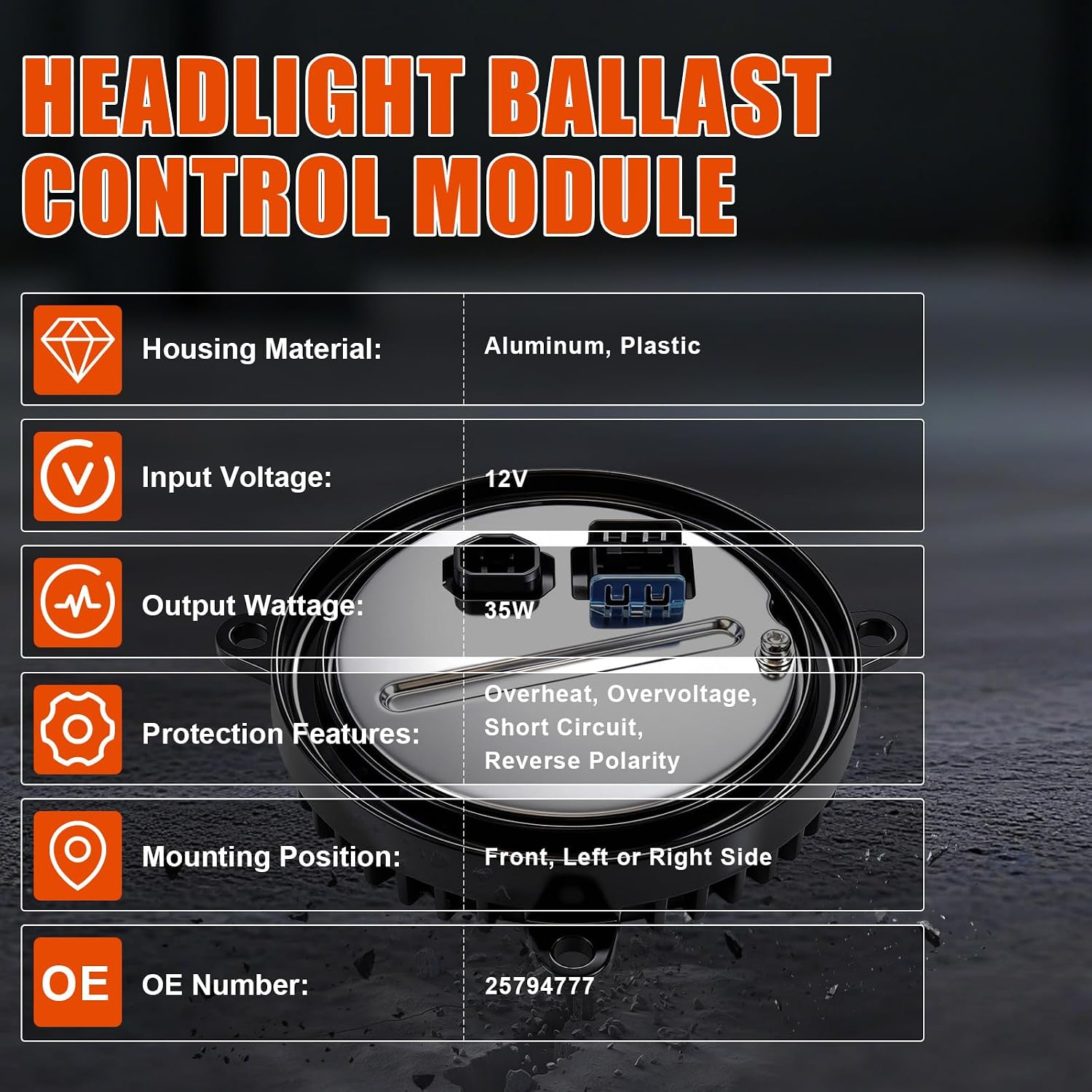 2PCS Xenon HID Headlight Ballast Control Unit for Cadillac CTS 2008-2014 2.0L 3.6L 6.2L, for Chevrolet Camaro 2010-2013, Xenon Headlight Ballast Control Unit Module Assembly