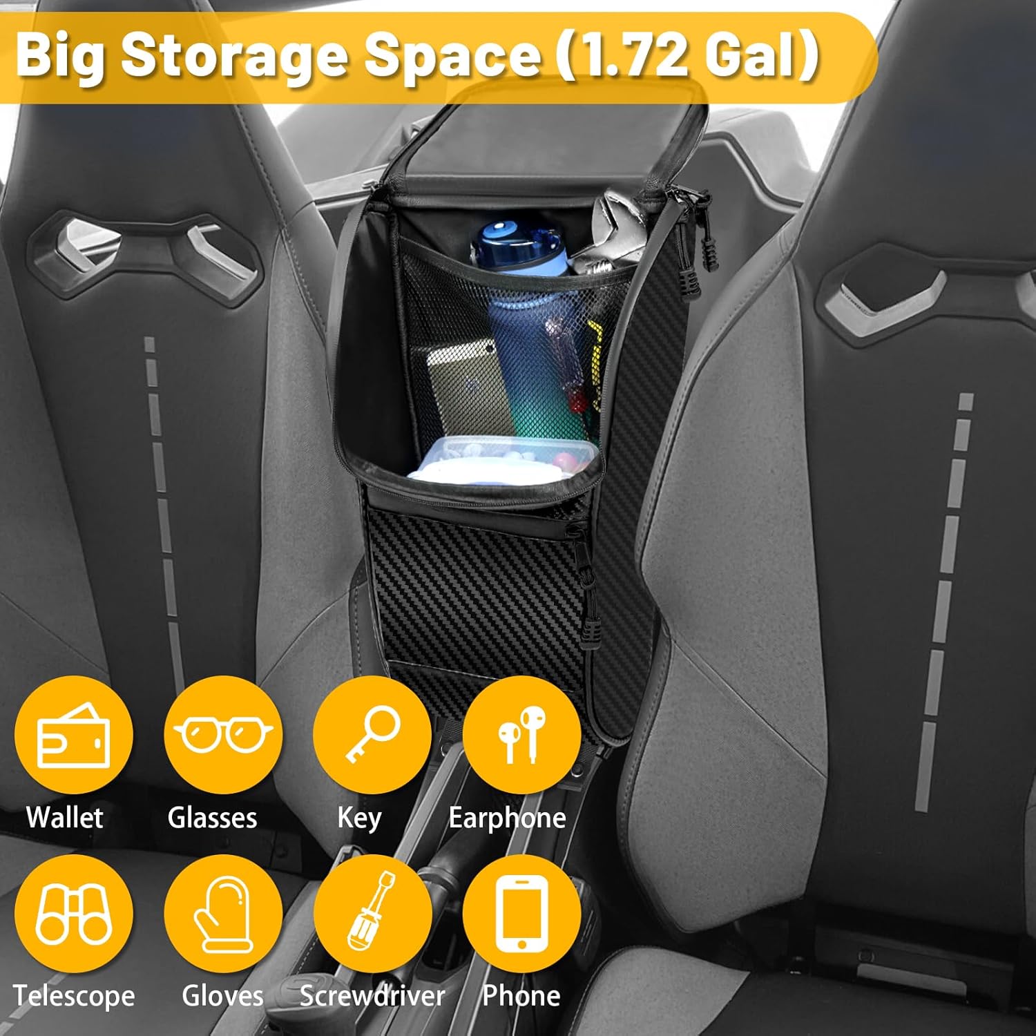 StarknightMT Zforce 950 Center Storage Bag Water Resistant 1680D UTV Driver Console Between Seat Organizer Compatible with CFMOTO Z Force (2020-2022 950 Sport/2022-2024 950 HO Sport EX)