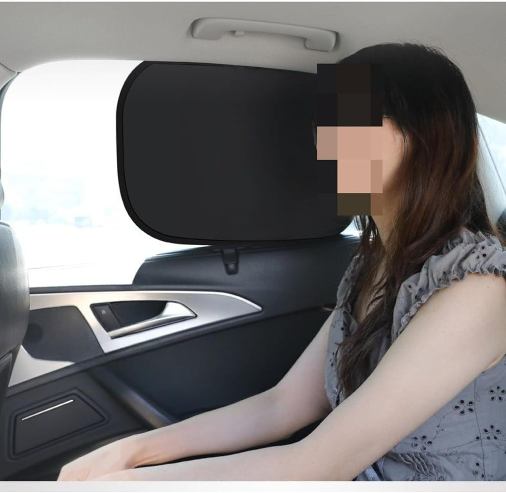 2 Pack Car Window Sun Shades, Foldable Mesh Side Window Shades, UV & Heat Blocking Car Curtains for Privacy Protection, Fits Most Cars, SUVs & Sedans
