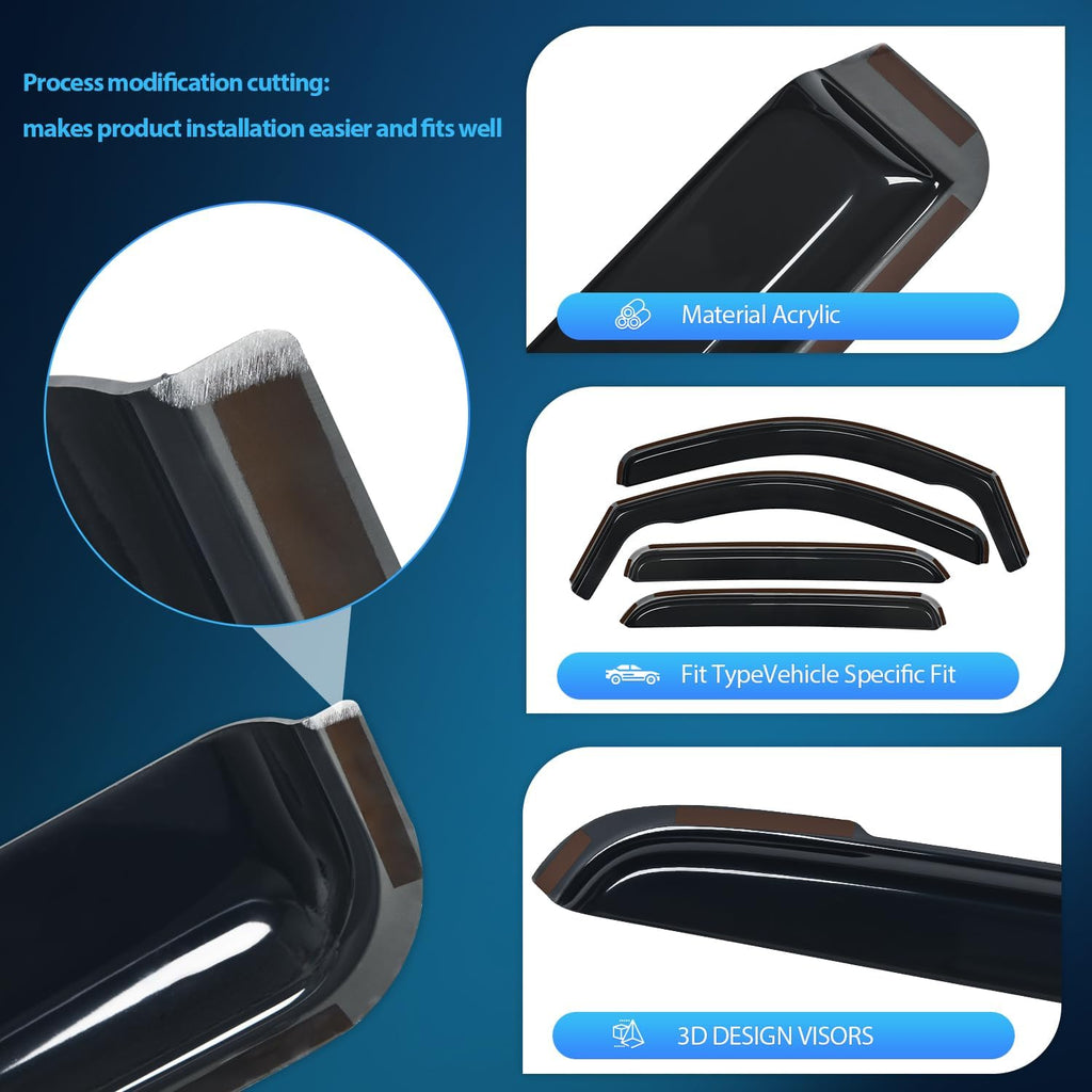 nilight in-channel window visors for silverado/sierra 1500 2007-2013 shown in use