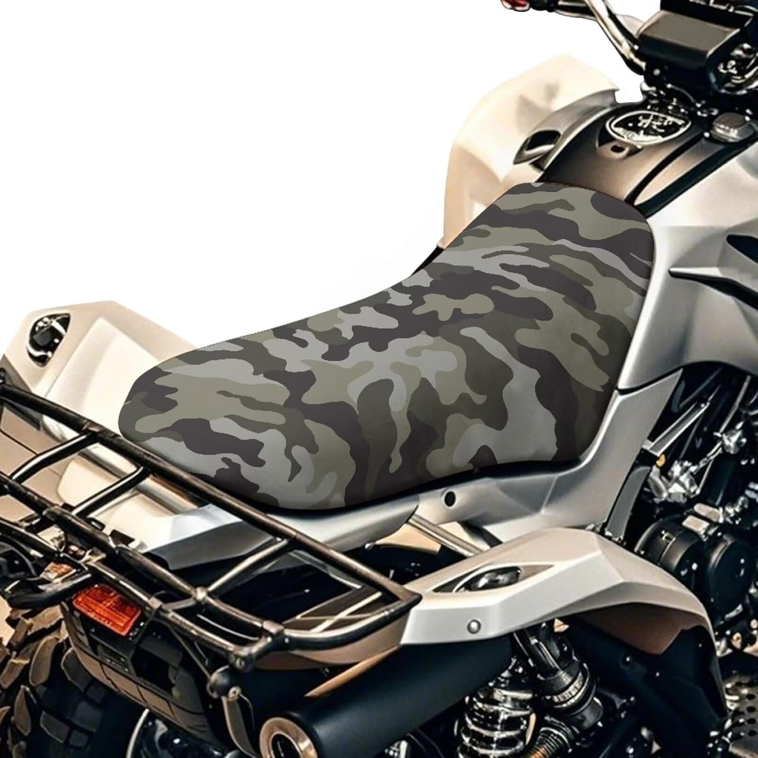 Camouflage Print ATV Seat Cover Waterproof 4-Wheeler Non-Slip Protective Covers Elastic ATV Seat Cover Universal Fit (25×10 Inch), 1 Pack