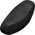 Motorcycle Seat Cover, 3D Honeycomb Mesh Breathable Scooter Seat Cushion, Anti-Slip Heat Relief Moped Pad, Universal Protective Accessories for Most Motorcycles, Scooters (Black)