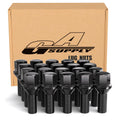 GAsupply 12X1.5 26mm Shank Lug Bolts Fit for BMW 128i 135i 318i 320i 325i 328i 335i M3 525i 528i 530i 535i M5 Z3 Z4 E36 E46 E60 E90 E92 E93, 20pcs OEM Length Wheel Black Studs, 17mm Hex, Cone Seat