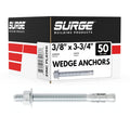3/8" x 3-3/4" zinc-plated wedge anchors for concrete, main product view